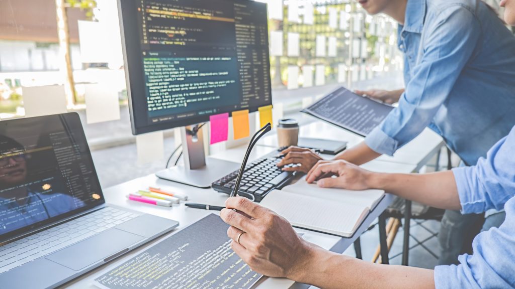 two individuals pair programming